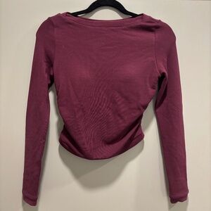 OGLMove Boatneck Long Sleeve Brami Top - Plum / S